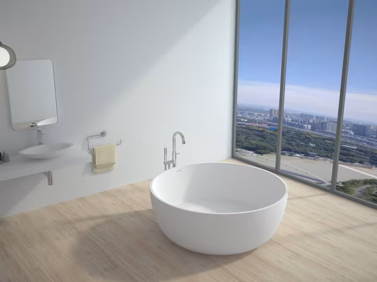 Banheira de banheiro Banheira de superfície sólida Banheira autônoma personalizada em preto e branco