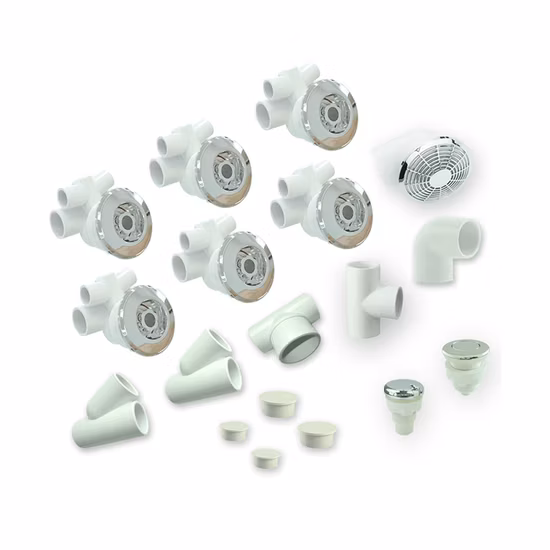 Sistema de banheira de hidromassagem Proway (inclui bomba hidráulica, jatos, controle de ar, sucção, plugue grande, plugue pequeno, cotovelo de 90 graus, junta em forma de Y, etc.) (kits de hidromassagem 68)