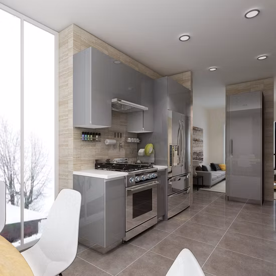 Novidades PA Melhoramento da casa Cinza claro Cocina Flat Pack Mobília Moderna Modular Armários de cozinha